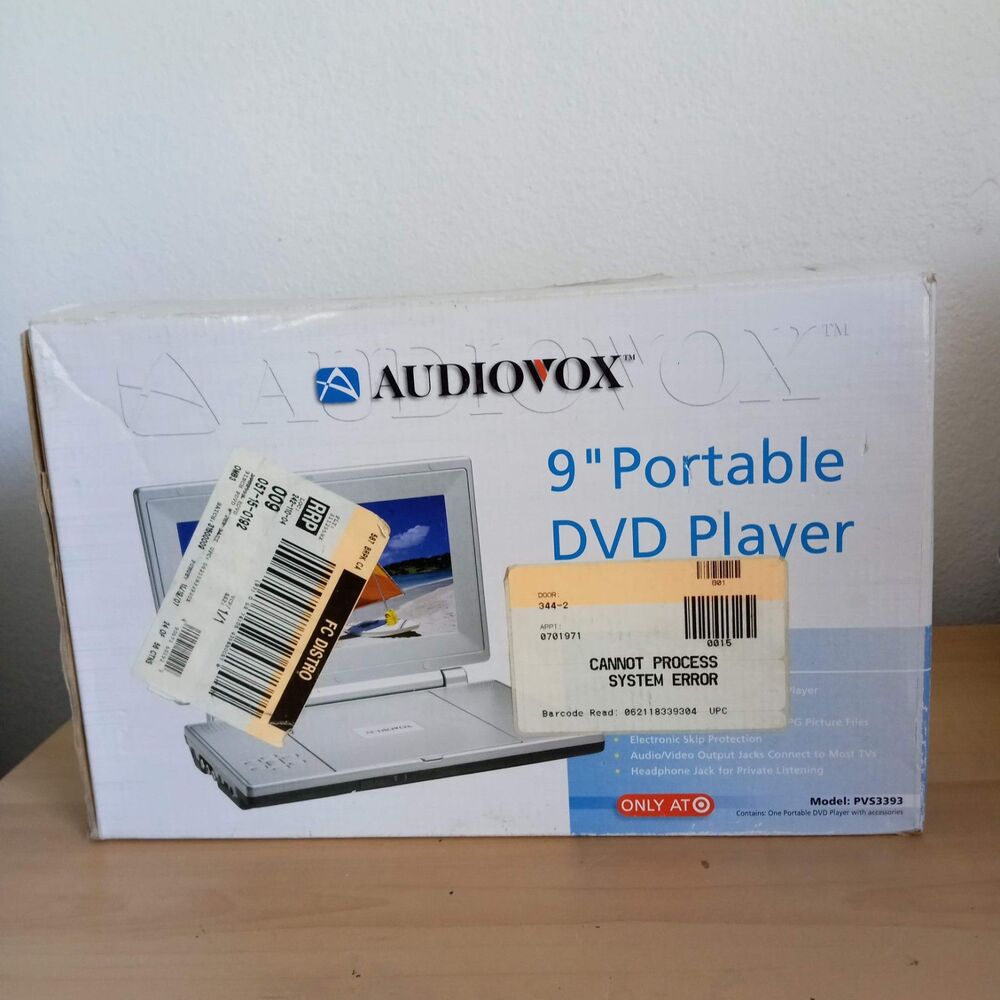 Audiovox Portable DVD Player PVS3393 Remote Battery Power Adaptors 9" NEEDS TLC